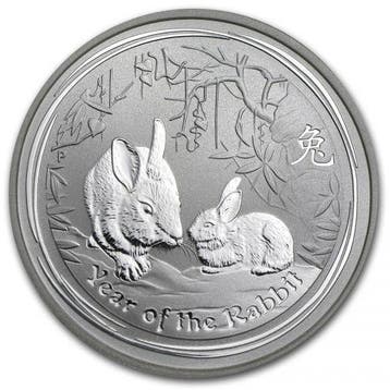Lunar II - Year of the Rabbit 1/2 oz 2011 (124.488 oplage), Verzenden, Losse munt, Zilver