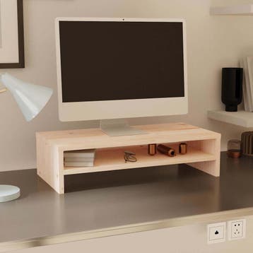 vidaXL Monitorstandaard 50x24x13 cm massief grenenhout, Verzenden, Nieuw, 50 tot 100 cm, Minder dan 25 cm