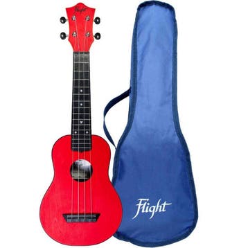 Flight TUS-35 RD Soprano Ukulele Rood met Linden Top, ABS, Ophalen of Verzenden, Nieuw