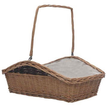 vidaXL Houtmand met handvat 61,5x46,5x58 cm wilgenhout bruin, Verzenden, Nieuw