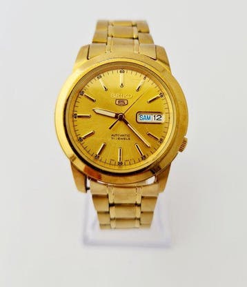 Seiko - Seiko 5 Automatic Gold Dial 21 Jewels Mens Watch