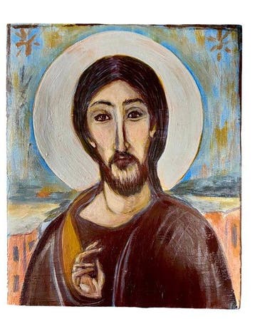 Icoon - Christus Pantokrator - Hout - Handgeschilderd