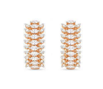 Oorbellen - 14 karaat Roségoud - 1.03ct. tw. Diamant, Nieuw