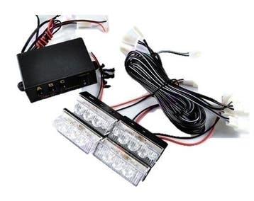 ORANJE / WIT 4 X 3 LED Flash zwaailicht 12V -flitser, Ophalen of Verzenden