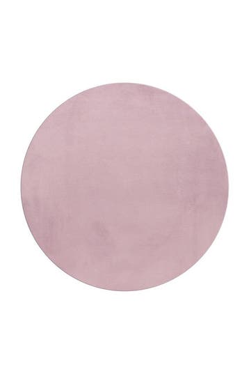Rond Wasbaar Vloerkleed | Pouffy | Uni | Rosé | 200x200 cm, Verzenden, Nieuw