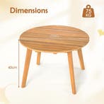 LIVSK Bijzettafel voor Buiten - Massief Acaciahout - Ronde L, Huis en Inrichting, Tafels | Sidetables, Verzenden, Nieuw