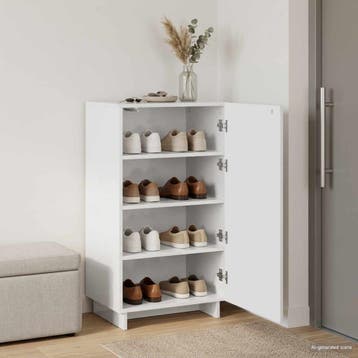 vidaXL Schoenenkast 48 x 38 x 87,5 cm Bewerkt hout Wit, Verzenden, Nieuw
