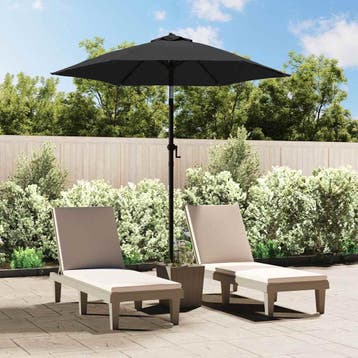 vidaXL Parasol 200x224 cm aluminium antraciet, Verzenden, Nieuw, 2 tot 3 meter