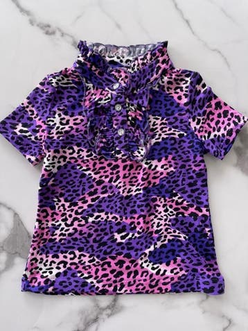 Meisjes t-shirt in de kleur panterprint Lila-Roze, Verzenden, Nieuw, Overige maten