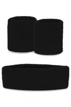 Kind Zweetbandjes Set Zwart Kinder Hoofdband Polsbandjes Zwa, Ophalen of Verzenden, Nieuw, Carnaval, Accessoires