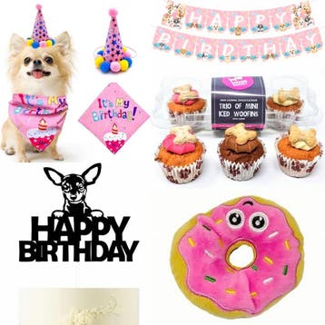 Honden verjaardagshoedje goud wit roze 1, Ophalen of Verzenden, Nieuw, Overige typen