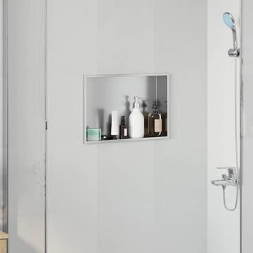 vidaXL Douche Niche zilver 45 x 30 x 9,5 cm Roestvrij staal, Verzenden, Nieuw