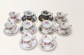 Royal Albert - Tafelservies (10) - Heren en dames theekopjes