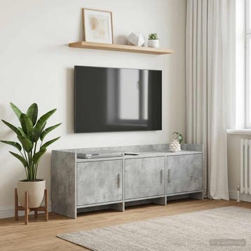 vidaXL TV-kast 130 x 33 x 47 cm Betongrijs Bewerkt hout, Minder dan 50 cm, Verzenden, Nieuw, Minder dan 100 cm