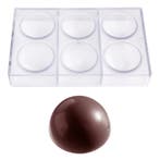 Chocolade Holvorm Chocolate World Halve Bol (6x) Ø70mm**, Verzenden, Nieuw