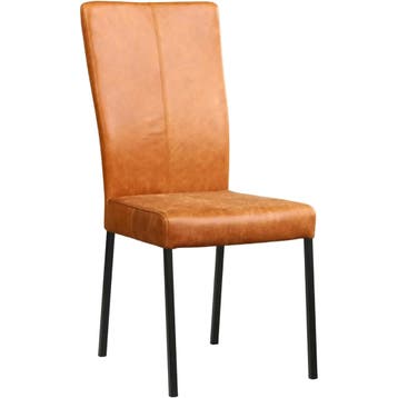 Leren eetkamerstoel Daily - Vintage Cognac (cognac) - Poten, Bruin, Nieuw, Leer, Ophalen of Verzenden