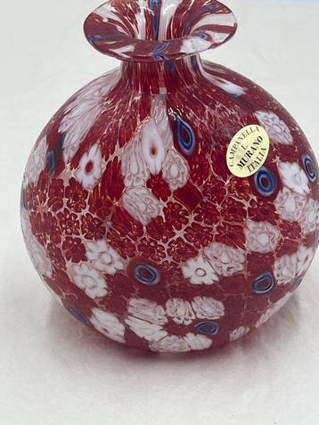 Campanella livio vaso a palla in murine rosso mix - Beeldje