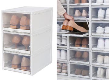3 Fedec Stapelbare Schoenenorganisers - Schoenen opbergboxen, Huis en Inrichting, Kasten | Schoenenkasten, Verzenden, Nieuw