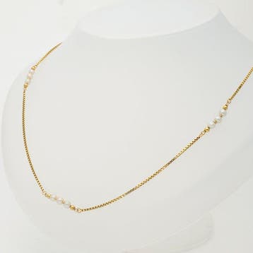 Halsketting - 14 karaat Geel goud - Zoetwater parels, Sieraden, Tassen en Uiterlijk, Kettingen, Nieuw