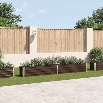 vidaXL Plantenbak verhoogd 320x40x45 cm gegalvaniseerd staal, 100 cm of meer, Verzenden, Nieuw, Metaal