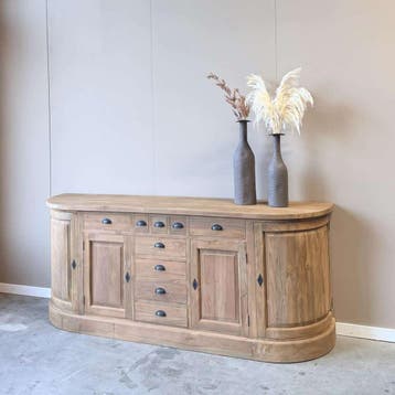 Dressoir met afgeronde hoeken gerecycled teak, Huis en Inrichting, Ophalen of Verzenden, Nieuw