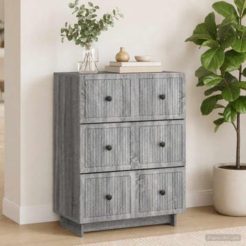 vidaXL Ladenkast 66 x 34,5 x 90 cm Bewerkt hout Grijs sonoma, Verzenden, Nieuw