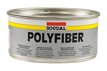 Soudal polyfiber 1,5 kg, grijs, blik verharder, Verzenden, Nieuw