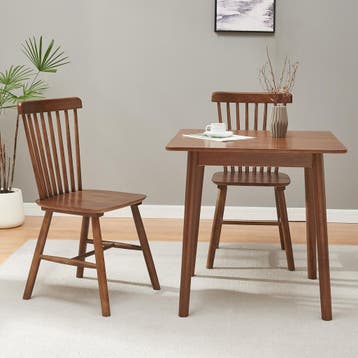 Eetkamerstoel Karmoy 2-delige set 89x46x52 cm walnootkleurig, Huis en Inrichting, Verzenden, Nieuw