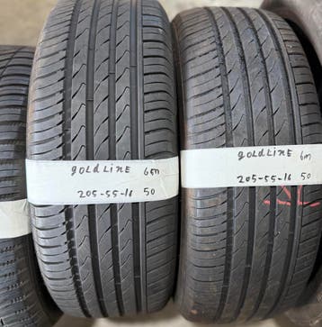 2x 205-55-16 Goldline Zomer 2x 6mm €50 Per Band 205 55 16, Ophalen, Gebruikt, 16 inch, 205 mm
