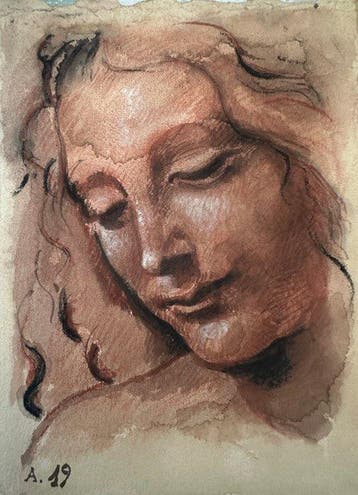 Leonardo Da Vinci (1452-1519), Naar - Studio di una figura