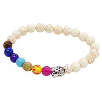 Fako Bijoux - Buddha Armband - Chakra Reiki - Crème -, Verzenden, Nieuw