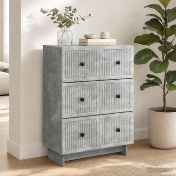 vidaXL Ladenkast 66 x 34,5 x 90 cm Bewerkt hout Betongrijs, Verzenden, Nieuw