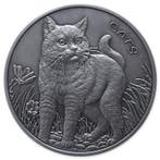 Fiji. 2022 5 oz $5 Fiji Cats Silver Antique Finish Coin (In