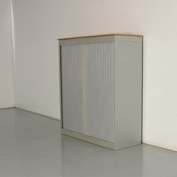 Officenow roldeurkast, aluminium / wild peren topblad, 136,5, Ophalen of Verzenden, Nieuw