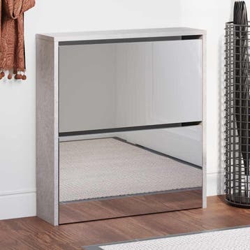 vidaXL Schoenenkast met spiegel 2-laags 63x17x67 cm, Verzenden, Nieuw