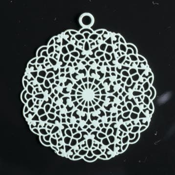 1x Hanger Bohemian rond 24mm mint groen oogje: 1,5mm, Ophalen of Verzenden, Nieuw, Bedel