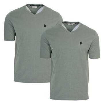 Donnay Donnay Heren - 2-Pack - V-neck T-Shirt Berno -Jungle, Verzenden, Nieuw