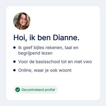 Dianne geeft online bijles rekenen en taal, Privéles, Bijles