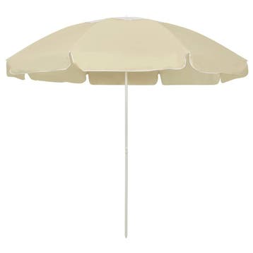 vidaXL Strandparasol 240 cm zandgeel, Verzenden, Nieuw, 2 tot 3 meter, Strandparasol