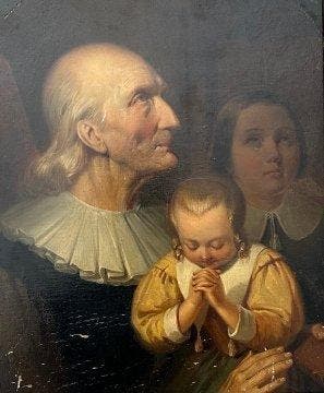 Pieter Gerardus Bernhard (1813 - 1880) - Opa met, Antiek en Kunst, Kunst | Schilderijen | Klassiek