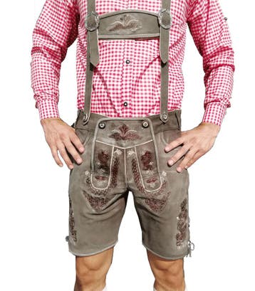 Lederhosen olijf groen geitenleer, Verzenden, Nieuw, Feestartikel