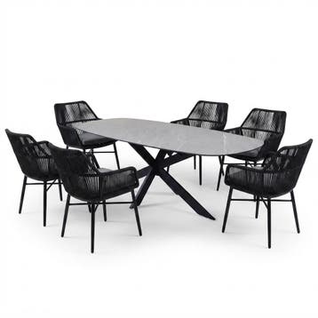 San Francisco Chianti dining tuinset 240x100xH76 cm 7 delig, Ophalen of Verzenden, Nieuw