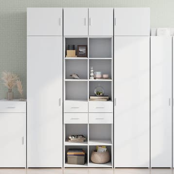 vidaXL Opbergkast 70x42,5x225 cm bewerkt hout wit, Huis en Inrichting, Kasten | Buffetkasten, Verzenden, Nieuw, Minder dan 100 cm