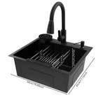 Zwarte Keukenspoelbak 45x40 cm – Multifunctioneel met Kraan, Verzenden