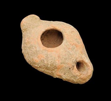 Laat-Romeins / Vroeg-Byzantijns Terracotta olielamp - 90 mm
