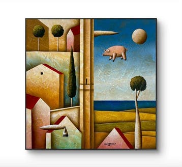 Carlo Mirabasso - Pig on the wing 4, Antiek en Kunst