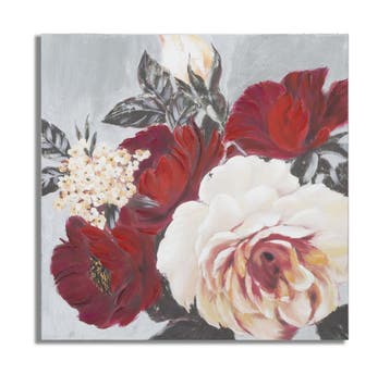 HANDGEMAAKTE WANDSCHILDERING BLOEM VIERKANT CM 90X3,7X90 -, Ophalen of Verzenden, Nieuw