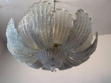 Plafondlamp - Glas - Venetiaanse kroonluchter met 18 glazen, Antiek en Kunst