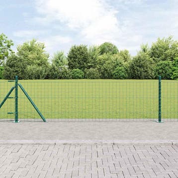 vidaXL Hekpaal met betonnen voet 26 st Groen Gepoedercoat, Verzenden, Nieuw