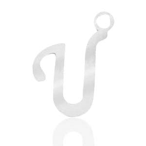 Roestvrij stalen (RVS) Stainless steel bedels initial U, Ophalen of Verzenden, Nieuw, Bedel